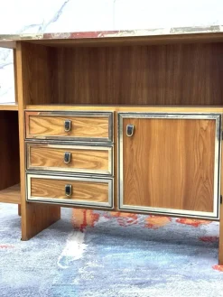 Outlet Pamono Scandinavian Geometric Wood Console Table, 1970s