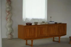Discount Pamono Scandinavian Low Sideboard in Oak, 1950s