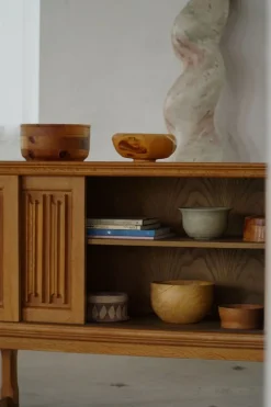 Discount Pamono Scandinavian Low Sideboard in Oak, 1950s
