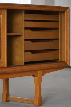 Discount Pamono Scandinavian Low Sideboard in Oak, 1950s