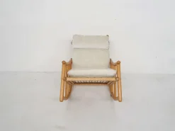 Pamono Scandinavian Modern Birch Spindle Rocking Lounge Chair, 1960s><noscript><img width=