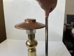 Pamono Scandinavian Modern Copper and Glass Table Lamp by Abo Randers, 1970s><noscript><img width=