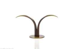 New Pamono Scandinavian Modern Liljan Candlesticks in Bronze by Ivar Ålenius Björk for Ystad Brons, 1940s, Set of 2