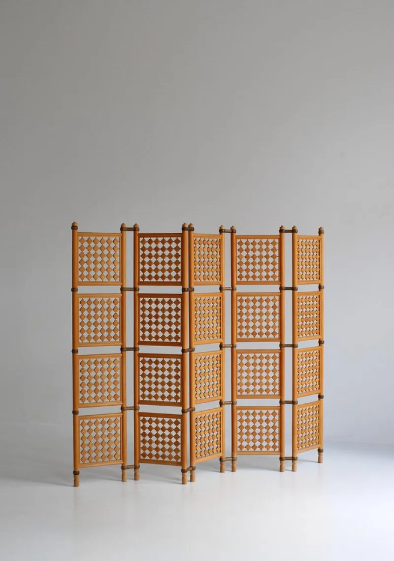 Pamono Scandinavian Modern Screens or Room Dividers in Stained Beechwood by Hans J. Wegner, 1940s, Set of 2> Room Dividers & Screens