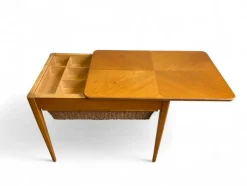 Hot Pamono Scandinavian Modern Sewing Table in Teak and Cane, 1950s