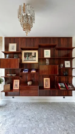 New Pamono Scandinavian Modular Wall Shelf in Rosewood attributed to Poul Cadovius for Cado, 1960s