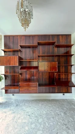 New Pamono Scandinavian Modular Wall Shelf in Rosewood attributed to Poul Cadovius for Cado, 1960s