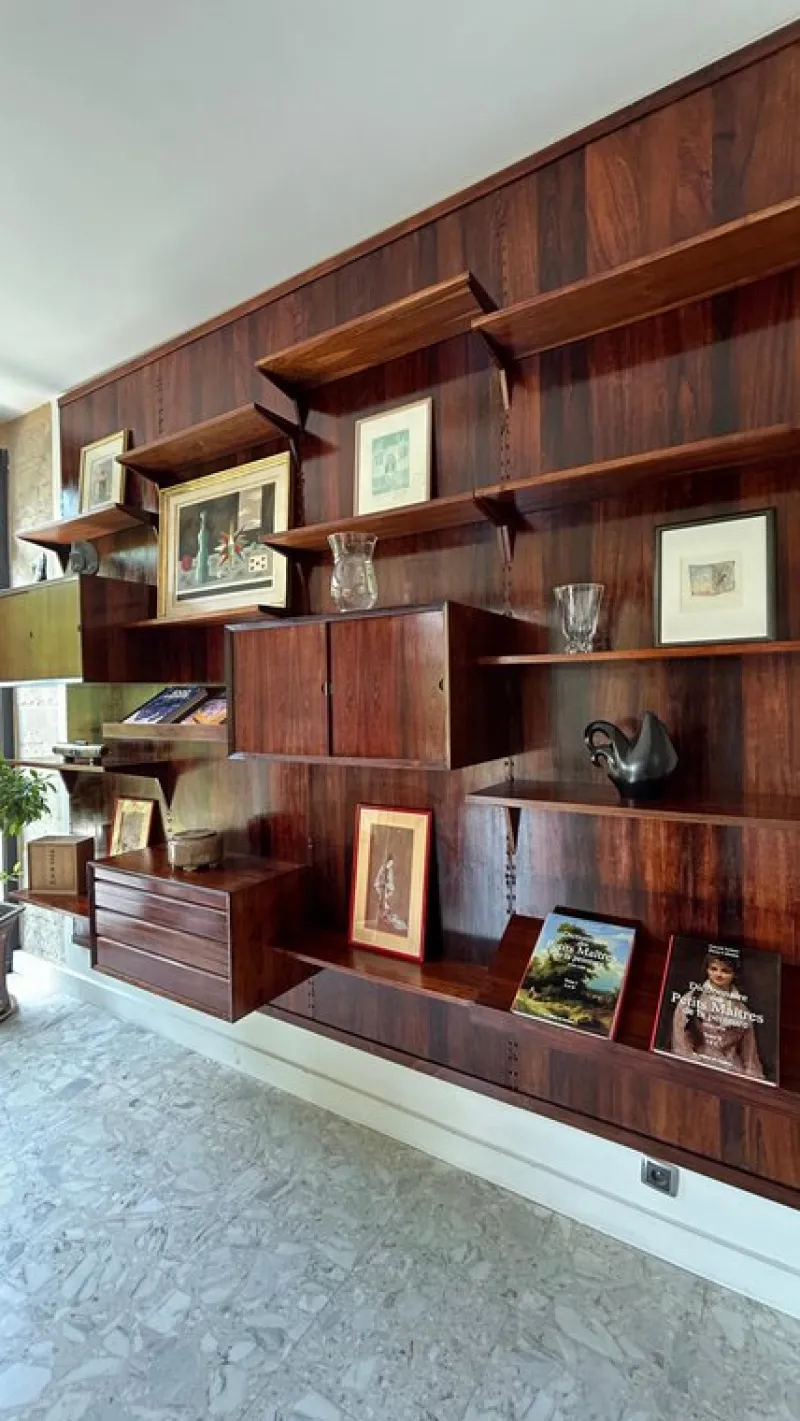 New Pamono Scandinavian Modular Wall Shelf in Rosewood attributed to Poul Cadovius for Cado, 1960s