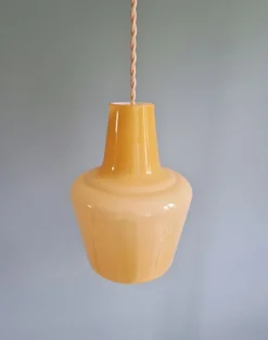 Pamono Scandinavian Opaline Pendant Light, 1960s> Ceiling Lights