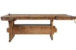 New Pamono Scandinavian Pine Trestle Workbench, 1890s