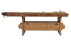 New Pamono Scandinavian Pine Trestle Workbench, 1890s
