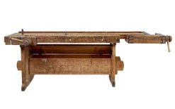 New Pamono Scandinavian Pine Trestle Workbench, 1890s