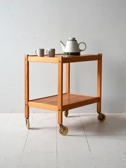 Clearance Pamono Scandinavian Pine Trolley, 1960s
