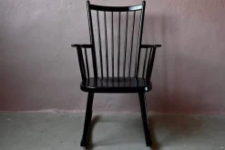Pamono Scandinavian Rocking Chair in Black Wood