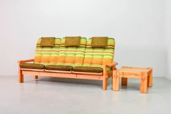 Best Pamono Scandinavian Seating Group in Pinewood & Rainbow Fabric by Yngve Ekström for Swedese, 1970s, Set of 5