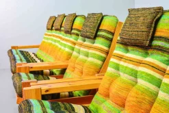 Best Pamono Scandinavian Seating Group in Pinewood & Rainbow Fabric by Yngve Ekström for Swedese, 1970s, Set of 5