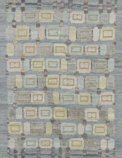 Hot Pamono Scandinavian Style Rug with Geometric Patterns from R&K Principal Jahanshah Nazmiyal