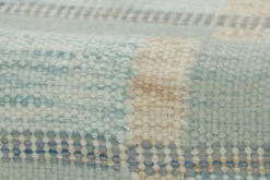 Clearance Pamono Scandinavian Style Rug with Light Blue Geometric Patterns from R&K Principal Jahanshah Nazmiyal