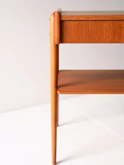 Pamono Scandinavian Teak Bedside Tables with Hidden Drawer, 1960s, Set of 2><noscript><img width=