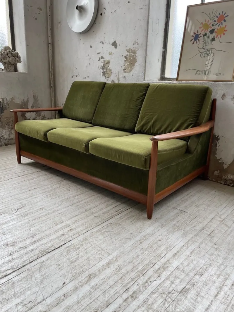New Pamono Scandinavian Teak Bench, 1950s