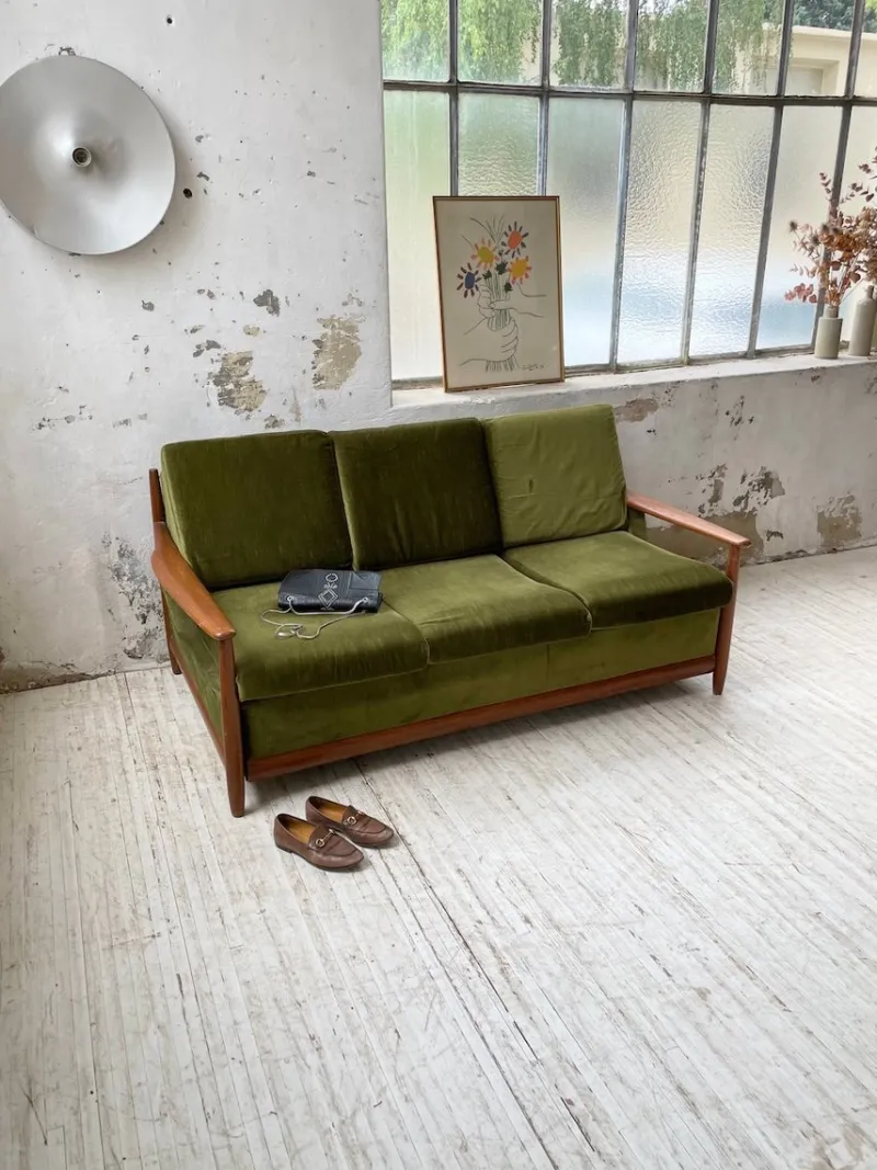 New Pamono Scandinavian Teak Bench, 1950s