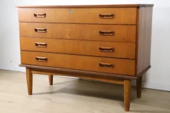 Pamono Scandinavian Teak Chest of Drawers, 1960s><noscript><img width=