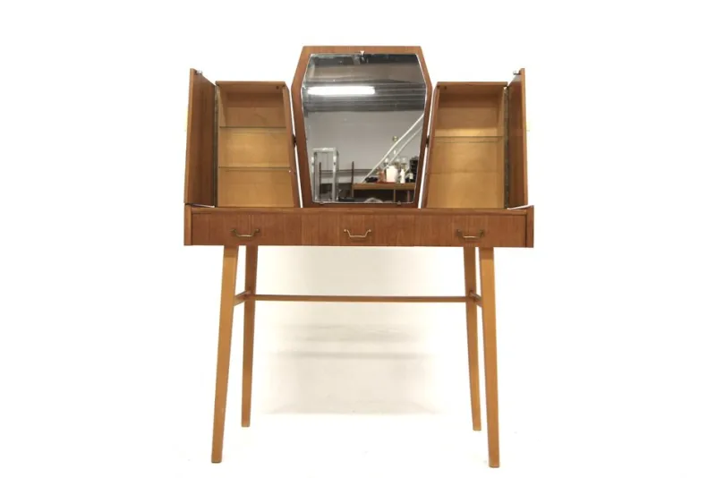 Pamono Scandinavian Teak Dressing Table, Sweden, 1960s> Dressing Tables