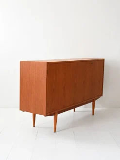 Pamono Scandinavian Teak Highboard with Triple Compartment, 1960s><noscript><img width=