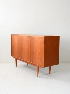 Pamono Scandinavian Teak Highboard with Triple Compartment, 1960s><noscript><img width=