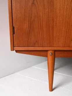 Pamono Scandinavian Teak Highboard with Triple Compartment, 1960s><noscript><img width=