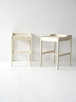 Pamono Scandinavian White Bedside Tables, 1950s, Set of 2