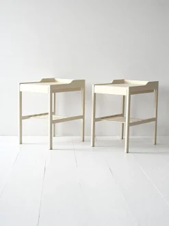 Pamono Scandinavian White Bedside Tables, 1950s, Set of 2