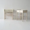 Pamono Scandinavian White Lacquered Bedside Tables, 1960s, Set of 2> Nightstands