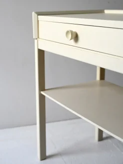 Pamono Scandinavian White Lacquered Bedside Tables, 1960s, Set of 2><noscript><img width=