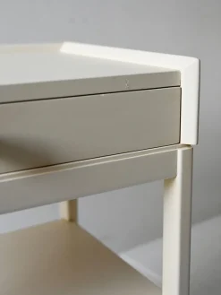 Pamono Scandinavian White Lacquered Bedside Tables, 1960s, Set of 2><noscript><img width=