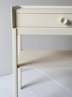 Pamono Scandinavian White Lacquered Bedside Tables, 1960s, Set of 2><noscript><img width=