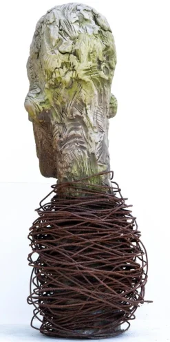Outlet Pamono Óscar Aldonza Torres, Large-Scale Head Sculpture with Collar, Testa 17, 2019, Ceramic & Iron