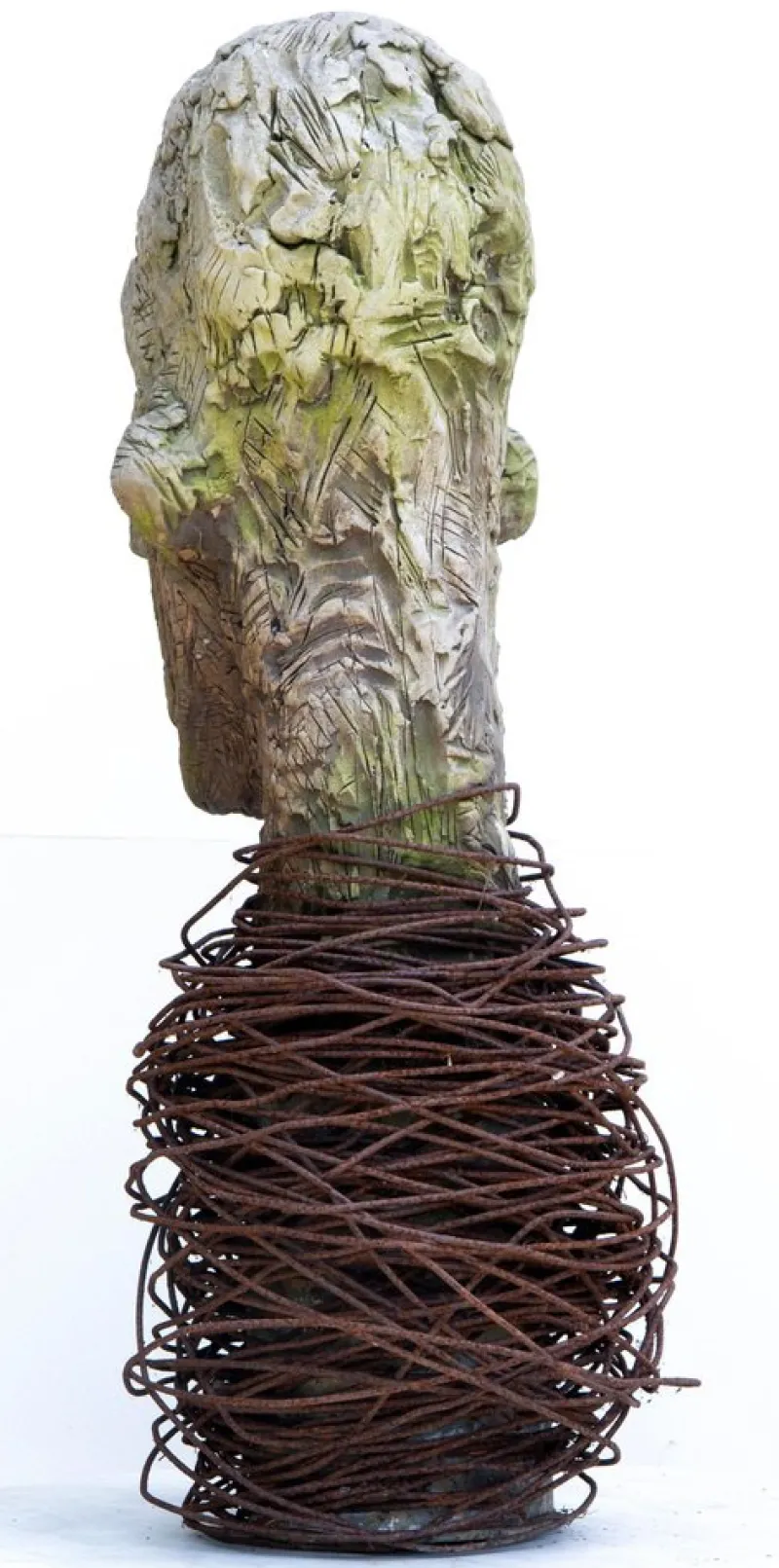 Outlet Pamono Óscar Aldonza Torres, Large-Scale Head Sculpture with Collar, Testa 17, 2019, Ceramic & Iron