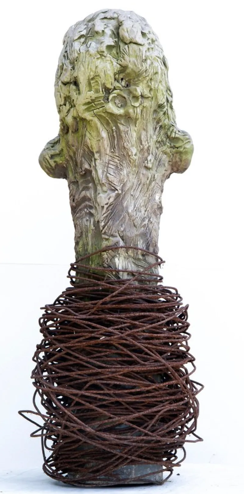 Outlet Pamono Óscar Aldonza Torres, Large-Scale Head Sculpture with Collar, Testa 17, 2019, Ceramic & Iron