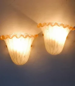 Pamono Scavo Glass Wall Light attributed to Archimede Seguso, 1970s