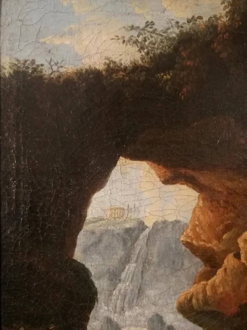 Pamono Scene Near the Tivoli Waterfalls, Late 17th Century, Oil on Canvas