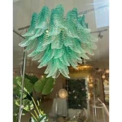Pamono Scenographic Green Felci Murano Glass Chandelier by Simoeng> Ceiling Lights