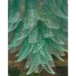 Pamono Scenographic Green Felci Murano Glass Chandelier by Simoeng><noscript><img width=