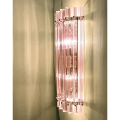 Online Pamono Scenographic Pink Triedro Murano Glass Wall Sconces by Simoeng, Set of 2