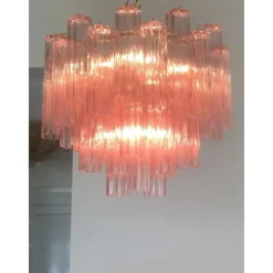 Pamono Scenographic Pink Tronchi Murano Glass Chandelier by Simoeng><noscript><img width=