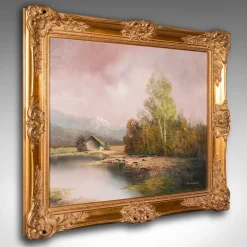 New Pamono Schmidbauer, Alpine Landscape, 1970s, Oil on Canvas, Framed