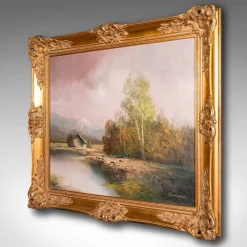 New Pamono Schmidbauer, Alpine Landscape, 1970s, Oil on Canvas, Framed