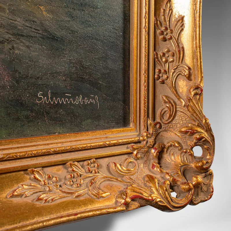 New Pamono Schmidbauer, Alpine Landscape, 1970s, Oil on Canvas, Framed