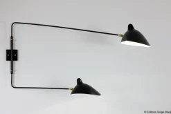 Clearance Pamono Sconce 2 with Rotating Straight Arms by Serge Mouille