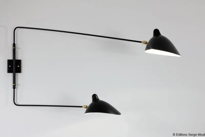 Clearance Pamono Sconce 2 with Rotating Straight Arms by Serge Mouille